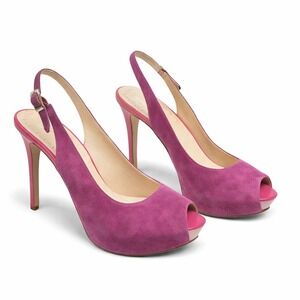 Enzo Angiolini Pink Suede High Heels Stiletto Shoes Party Size 7.5